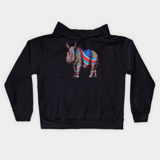 Patriotic Rhinoceros Kids Hoodie